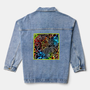 Stilvolle und farbenfrohe Neonmuster Form Jeansjacke