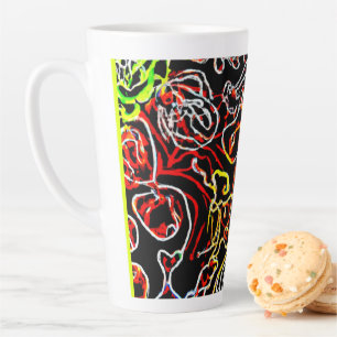Stilvolle und farbenfrohe Neonmuster Form Milchtasse