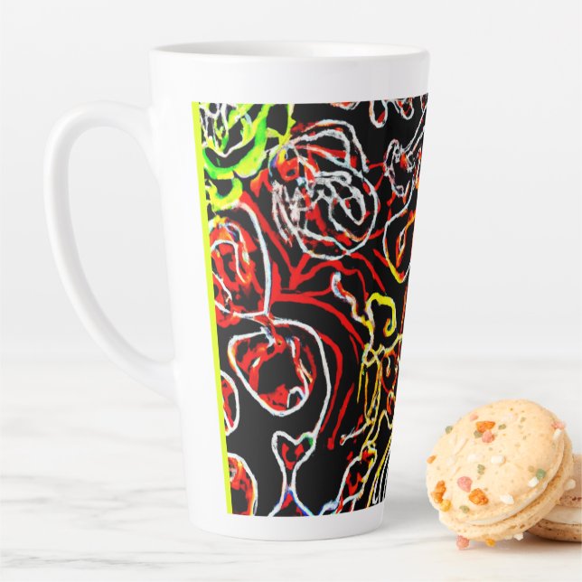 Stilvolle und farbenfrohe Neonmuster Form Milchtasse (Beispiel)