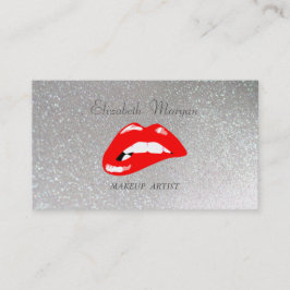 Stilvolle und professionelle Silber Glitzer-Lips Visitenkarte