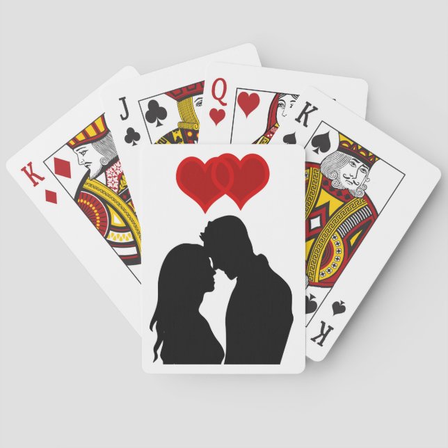 Stilvolle Valentinstag Spielkarten (Rückseite)