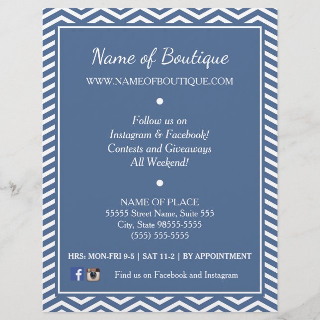 Stilvolle Veranstaltungen zur Boutique von Slate B Flyer (Vorne)