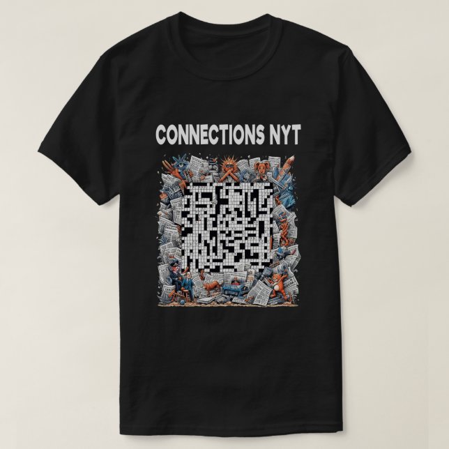 Stilvolle Verbindungen NYT Design Black T-Shirt (Design vorne)