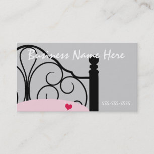 Stilvolle Verzierte Bed Business Card in Grau und  Visitenkarte