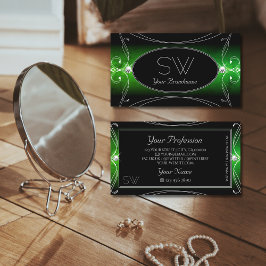 Stilvolle Verzierte Sparkle Jewels Monogram Visitenkarte