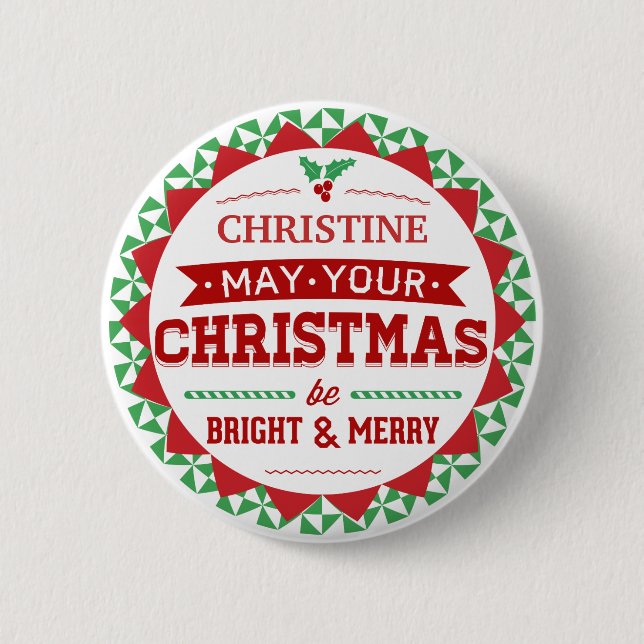 Stilvolle Vintage Art personalisierte Button (Vorderseite)
