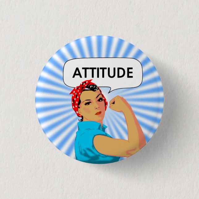 Stilvolle Vintage Frau und bearbeitbare Einstellun Button (Vorderseite)