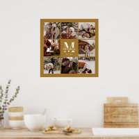 Stilvolle Vintage Goldfamilie Foto Collage Keepake