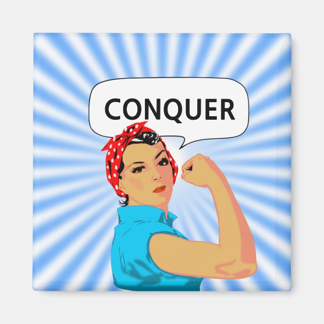 Stilvolle Vintage weibliche und bearbeitbare Lackt Magnet (Vorne)