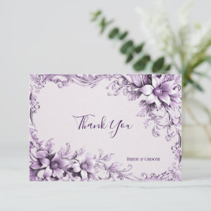 Stilvolle violette Blumen Danke, dass ihr Karte ha