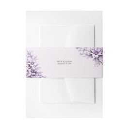 Stilvolle violette Blumen Einladungsbanderole