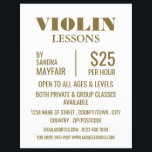 Stilvolle Violinwerbung Flyer<br><div class="desc">Stilvolle Violine Lessons Werbe-Flyer im Business Card Store.</div>