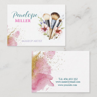stilvolle Visitenkarte mit Pinsel zum Make-up