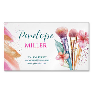 stilvolle Visitenkarte mit Pinsel zum Make-up Magnetische Visitenkarte