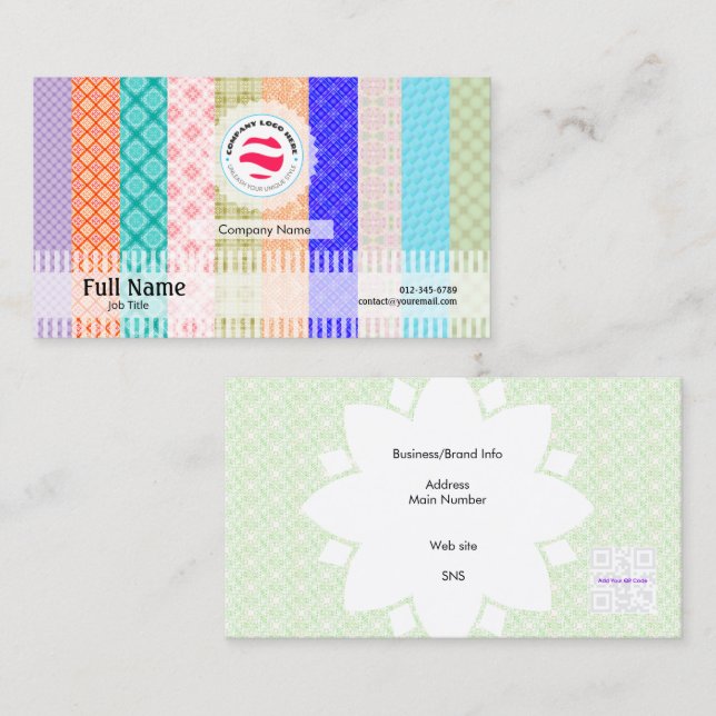 Stilvolle Visitenkarte mit QR - Decoupage (Vorne/Hinten)