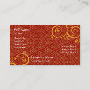 Stilvolle Vorlage für Red and Gold Swirl Business  Visitenkarte