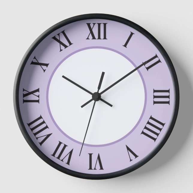 Stilvolle Wall Clock - lila leicht Uhr (Vorderseite)