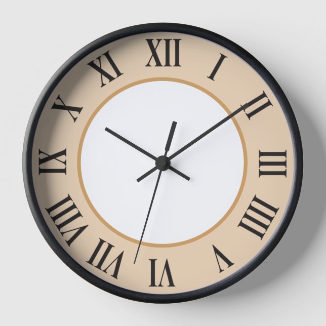 Stilvolle Wall-Uhr - Orange Uhr (Vorderseite)