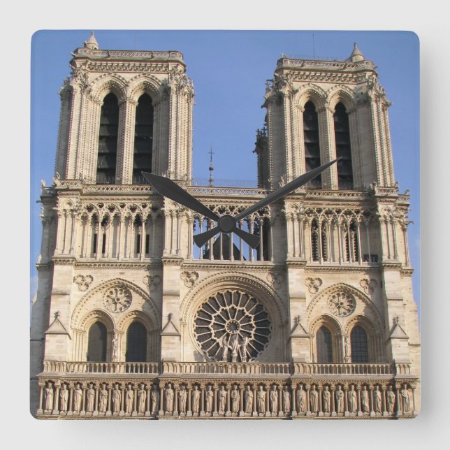 Stilvolle Wanduhr mit Notre Dame de Paris (Vorderseite)