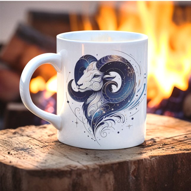 Stilvolle Watercolor Aries Zodiac Custom Tasse (Von Creator hochgeladen)