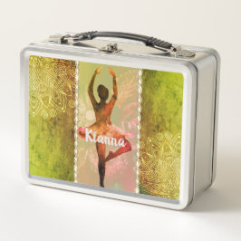 Stilvolle Watercolor Ballerina Metall Brotdose
