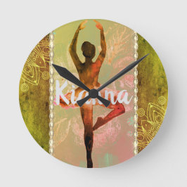 Stilvolle Watercolor Ballerina Personalisiert Quadratische Wanduhr
