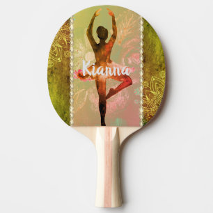 Stilvolle Watercolor Ballerina  Tischtennis Schläger