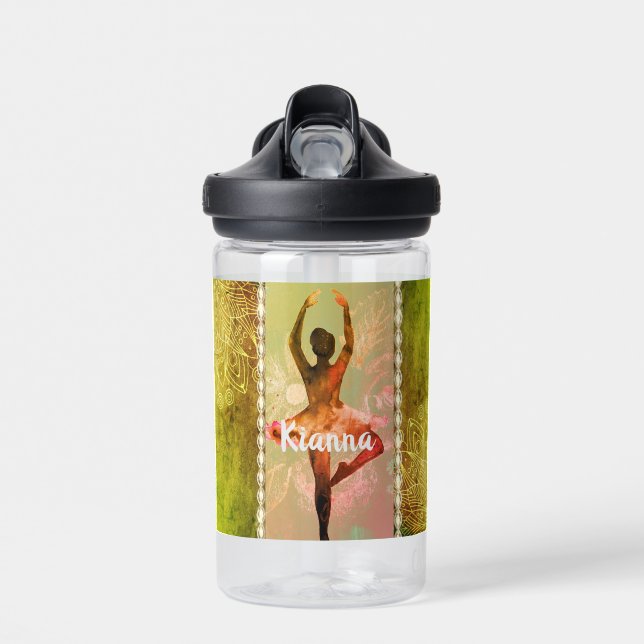Stilvolle Watercolor Ballerina Trinkflasche (Vorne)