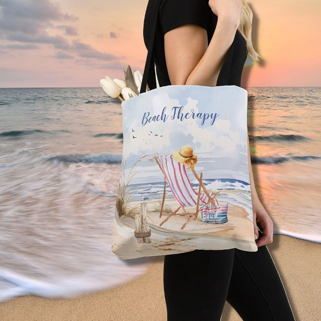 Stilvolle Watercolor Beach Ocean Sand Personalize Tasche (Von Creator hochgeladen)