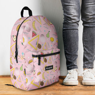 Stilvolle Watermelon Lemon Tropisches Obst Rosa Bedruckter Rucksack
