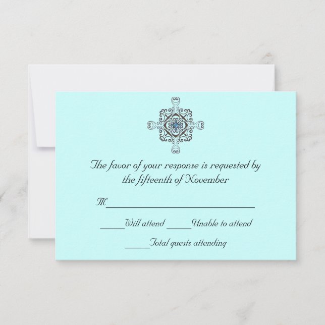 Stilvolle Wedding Response Card RSVP Karte (Vorderseite)