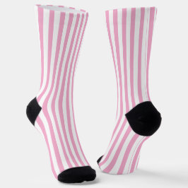 Stilvolle weiche rosa und weiße Streifen-Dekoratio Socken