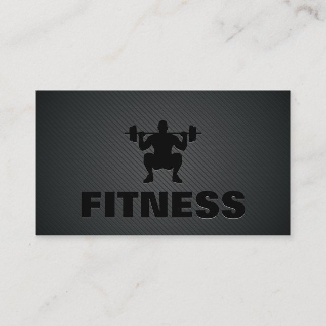Stilvolle Weightlifters-schwarze Visitenkarte (Vorderseite)
