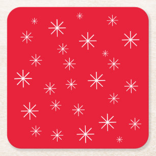 Stilvolle Weihnachten Elegante Moderne Sterne Nied Rechteckiger Pappuntersetzer