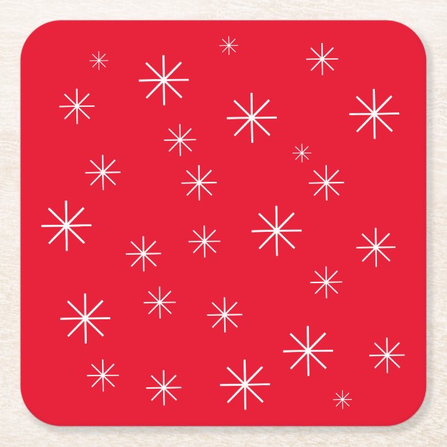 Stilvolle Weihnachten Elegante Moderne Sterne Nied Rechteckiger Pappuntersetzer (Vorderseite)