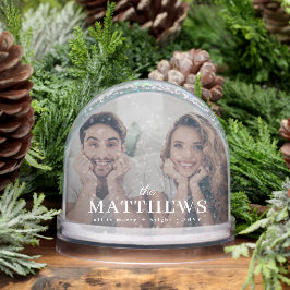 Stilvolle Weihnachten | Minimaler Fun Couple Foto Schneekugeln