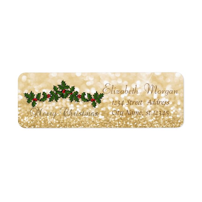 Stilvolle Weihnachts-Holly-Berry-Zweige, Glitterie (Vorne)