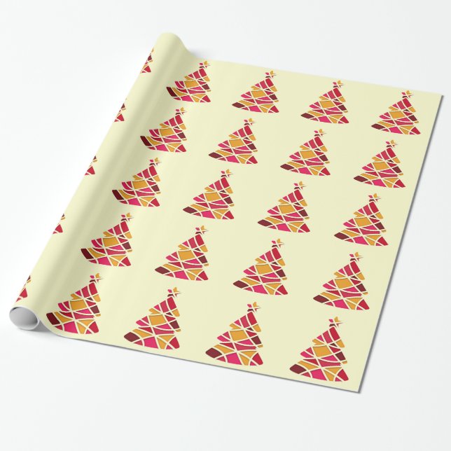 Stilvolle Weihnachtsbaum der modernen Kunst Geschenkpapier (Ungerollt)