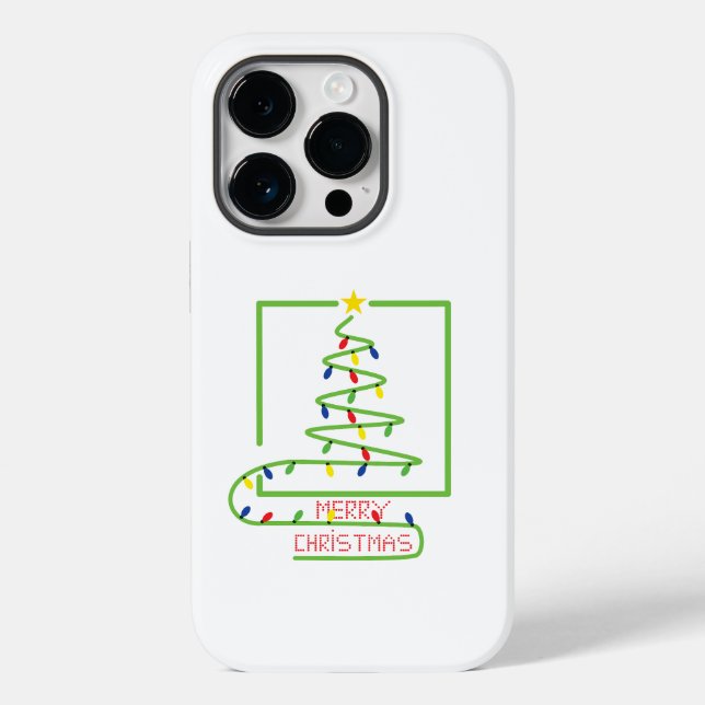 Stilvolle Weihnachtsbaum mit Glühbirnen Case-Mate iPhone 14 Pro Hülle (Rückseite)