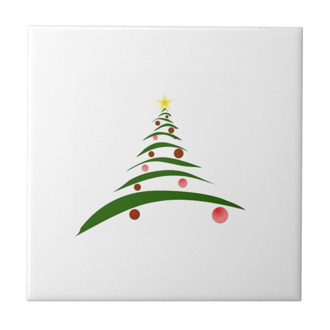 Stilvolle Weihnachtsbaume Fliese (Vorderseite)