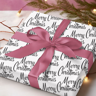 Stilvolle Weihnachtsgrüße auf Weiß Geschenkpapier