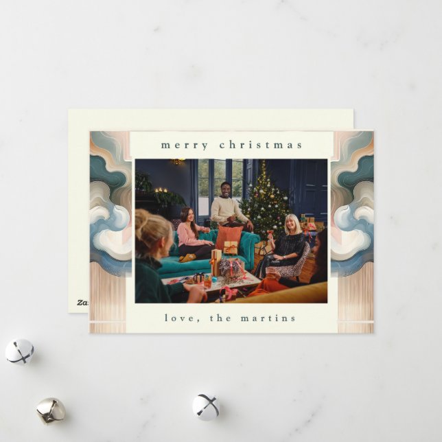 Stilvolle Weihnachtskarte für Abstrakte Foto Feiertagskarte (Vorderseite/Rückseite Beispiel)