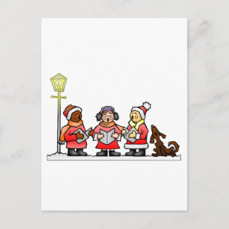 Stilvolle Weihnachtslieder für Cartoon Caroling Feiertagspostkarte