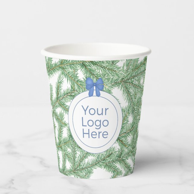 Stilvolle Weihnachtslogos für kleine Unternehmen - Pappbecher (Vorderseite)