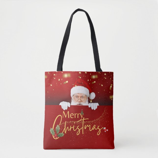 Stilvolle Weihnachtsmann frohe Weihnachten Tasche (Vorderseite)