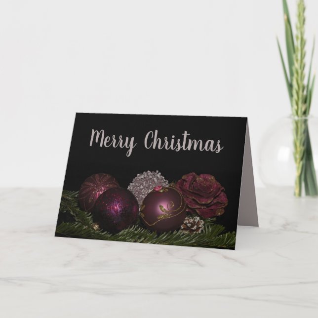 Stilvolle Weihnachtsschmuck Weihnachtskarte Feiertagskarte (Vorderseite)