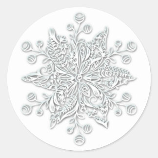 Stilvolle Weihnachtsschneeflocke Runder Aufkleber
