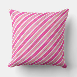 Stilvolle Weihnachtsstreifen in Rosa und Silber Fo Kissen