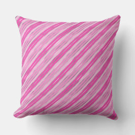 Stilvolle Weihnachtsstreifen in Rosa und Silber Fo Kissen