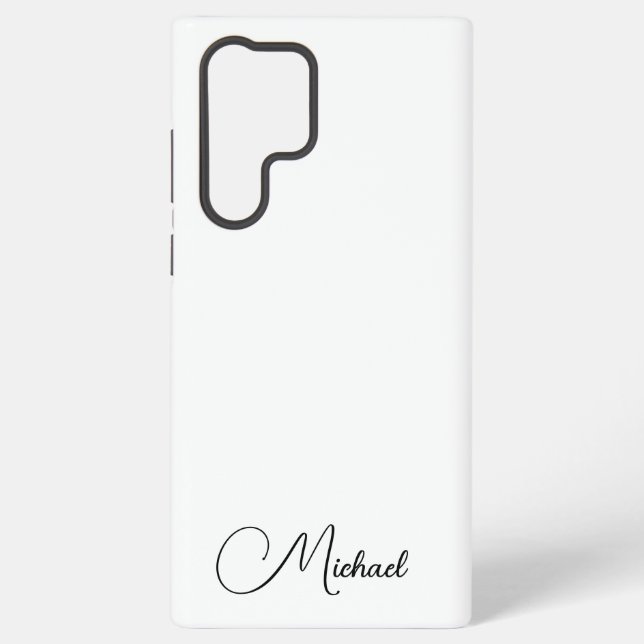 Stilvolle weiße Geschenke Monogramm Kalligrafie Na Samsung Galaxy Hülle (Rückseite)